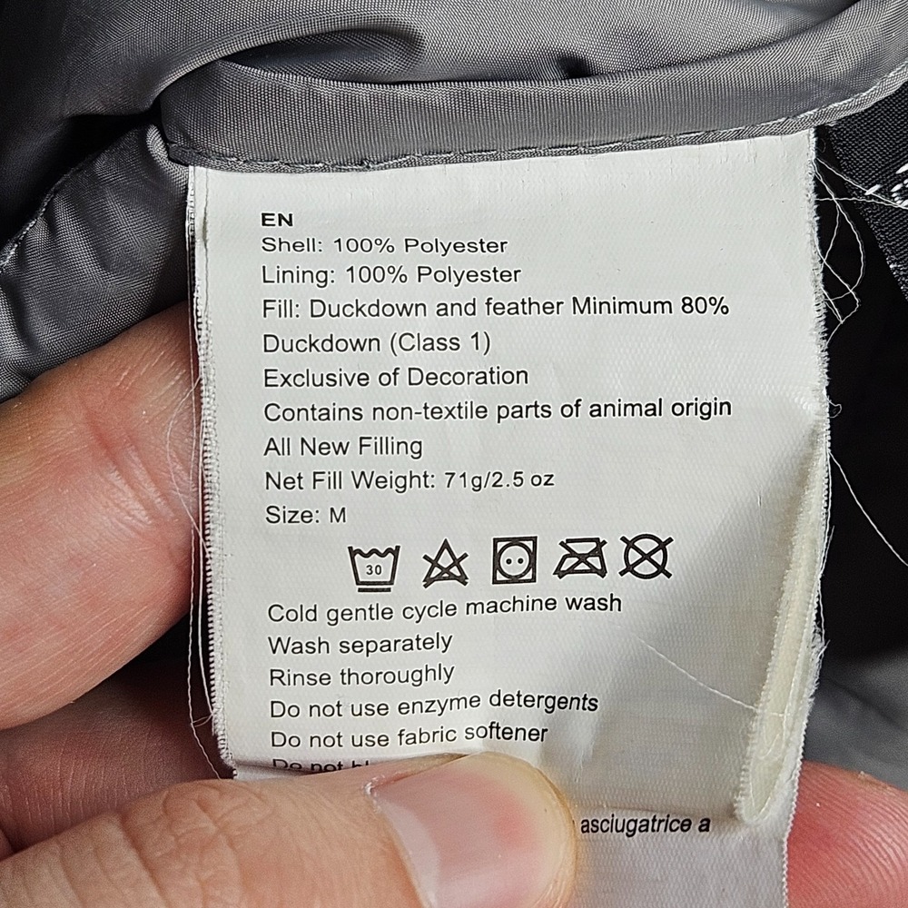 Kathmandu Vest Mens Medium Black Duckdown 500 Fill Full Zip Puffer Pockets - Picture 12 of 13